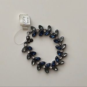 NWT LOFT bracelet blue black rhinestone